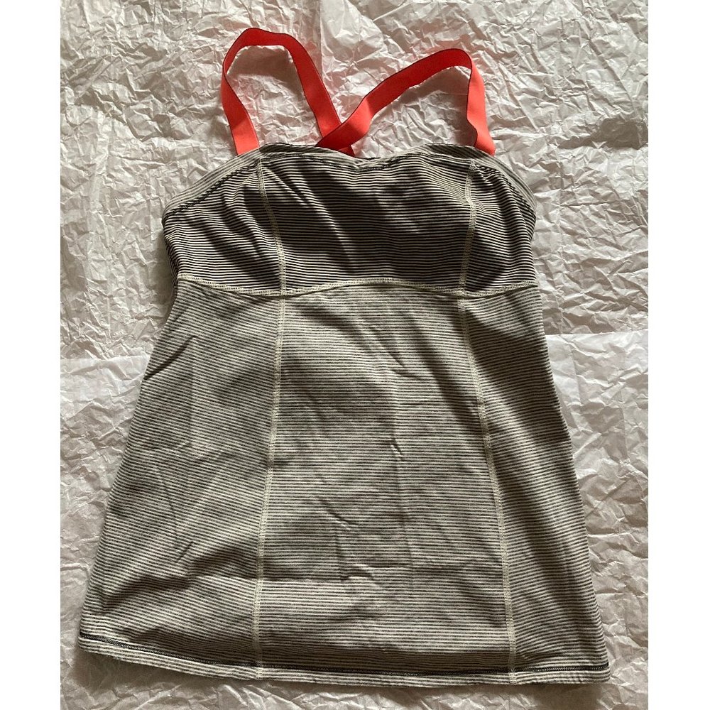 Lululemon Run: Catch Me Tank Tonka Stripe Cashew / Black Add (Rare) 2012